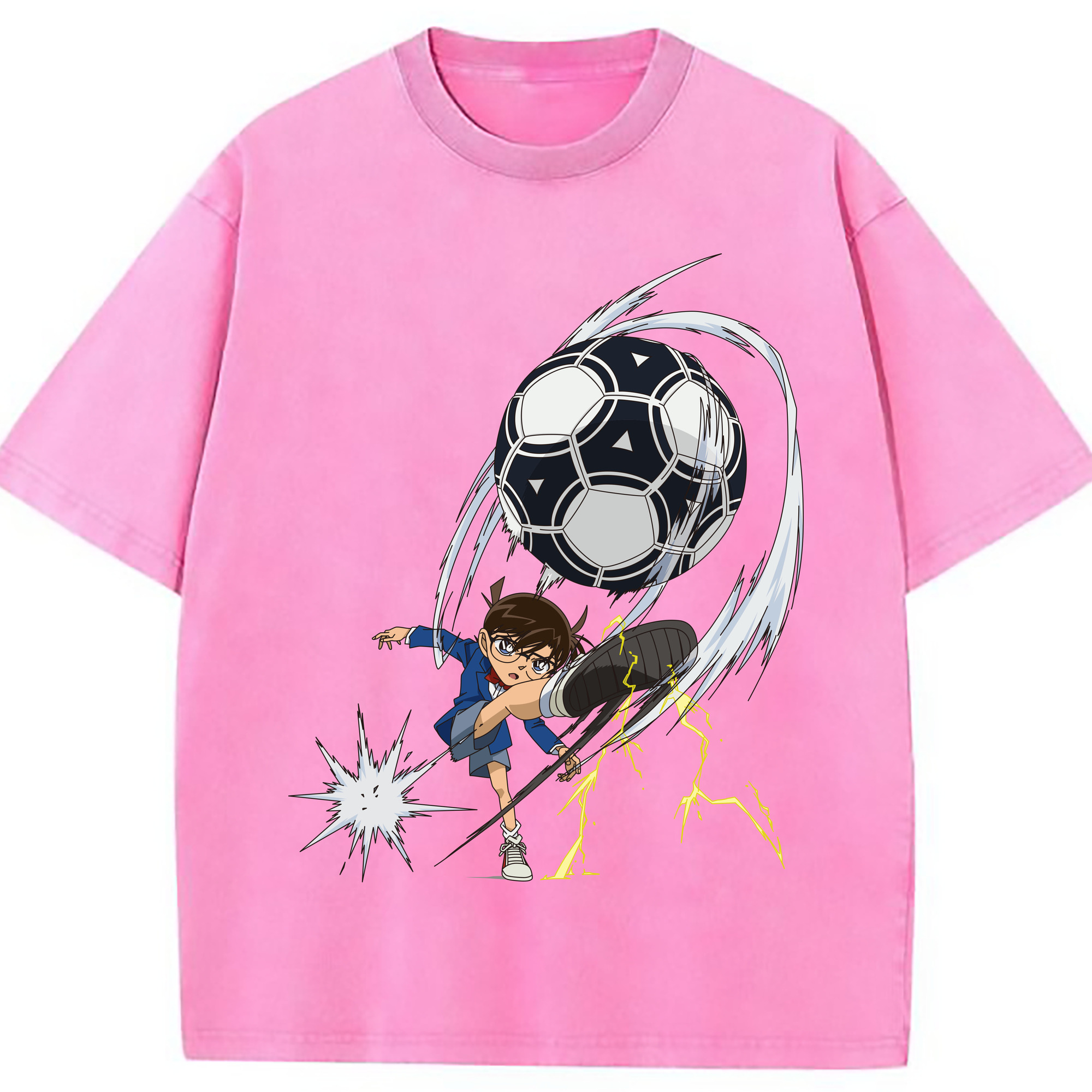 （画像用） 名探偵コナン 江戸川 コナン Detective Conan Conan Edogawa 綿100% ヴィンテージ風 半袖Tシャツ（フロントプリント）
